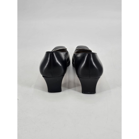 Salvatore Ferragamo Boutique Black Leather Pumps Women\'s 5.5 C Italy 55857 E49